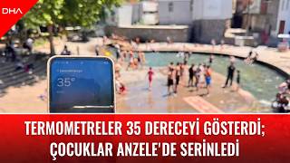 Diyarbakır'da termometreler 35 dereceyi gösterdi; çocuklar Anzele'de serinledi