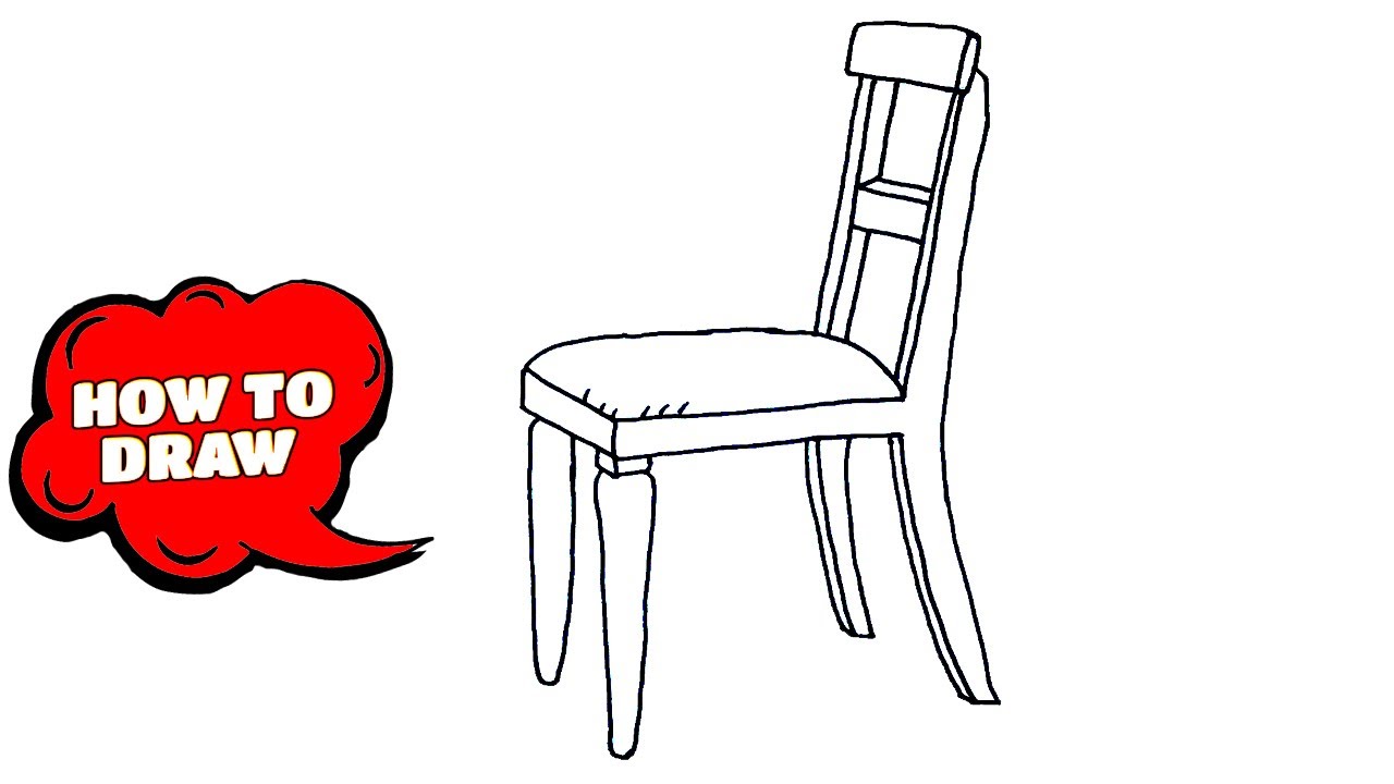 How to draw a chair SIMPLE  EASY step by step  YouTube