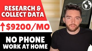 Act Fast! ⬆️$9200/Month No Phone Remote Jobs Researching Data Online