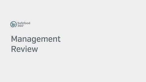 Management Review Module Safefood 360°