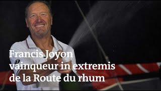 Francis Joyon célèbre sa victoire de la Route du rhum