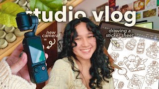 studio vlog 🌼🌷 drawing a sticker sheet | getting a new camera | 5K+ subs thank you chatting  ࿔*: screenshot 5