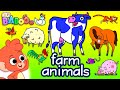 Learn Farm Animals For Kids | Domestic Barnyard Animals Names and Sounds for Children | Club Baboo