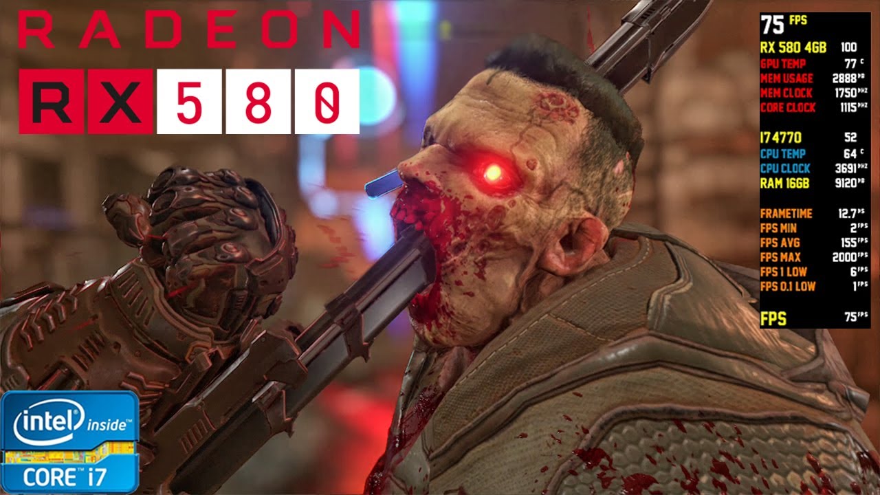 DOOM Eternal - RX 580 4GB - i7 4770 - 16GB Ram - Best Setting - 1080p