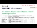1.4 Memory segmentation, Physical memory addresses generation | Microprocessor MSBTE K Scheme SY |