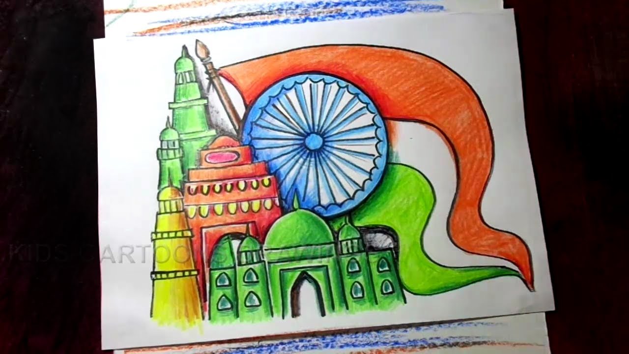 How to Draw REPUBLIC DAY Greeting Poster Drawing - YouTube