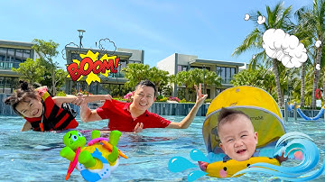 Cam Cam dẫn em Táo đi bơi, review phao bơi chống lật - Cam Cam TV