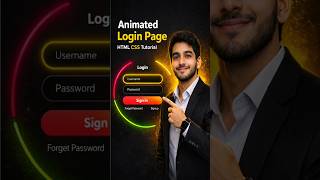 #video Neon Glow Login Form HTML CSS | Animated Login Page Design #shorts  #FrontendDevelopment#UIUX