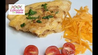 CHEESE & ONION OMELETTE | Omelette with Cheese & Onion | LifeStyle with Sharon | Cooking at Home