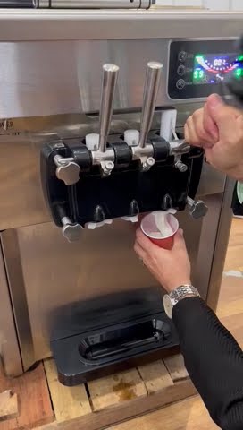 how to use the ice cream machine  triple head