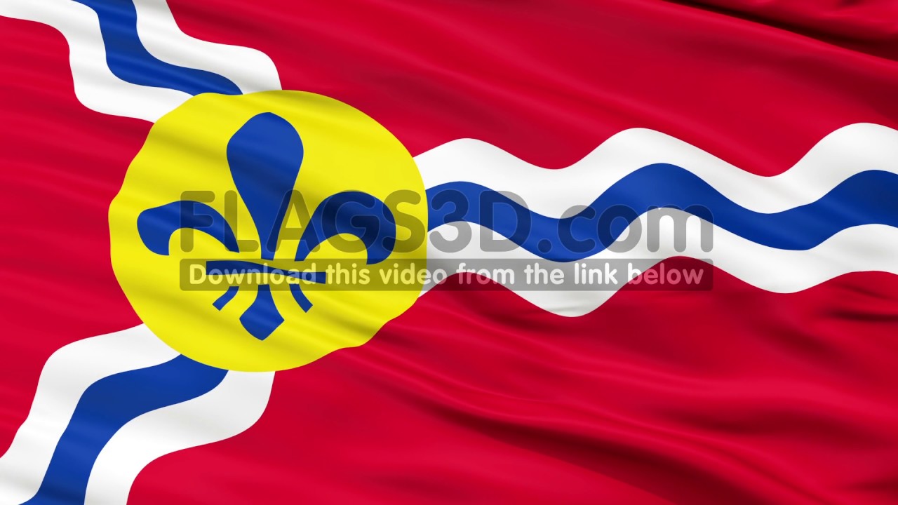 Close Up Waving National Flag of St. Louis City - YouTube