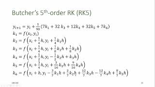 CBE 330 09 04 - higher-order RK methods Profile