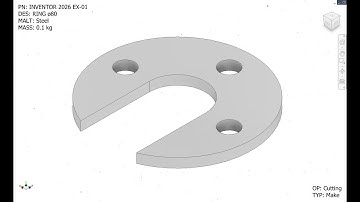 [INVENTOR 2026] EXERCISES 01 - 3D TUTORIAL FOR BEGINNERS