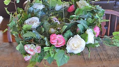 DIY Romantic Hanging Floral Chandelier
