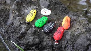 Souilang Soft Frog Lure Fishing Lures Double Hooks Ray Frog Artificial Lure Soft Bait Frog Bait