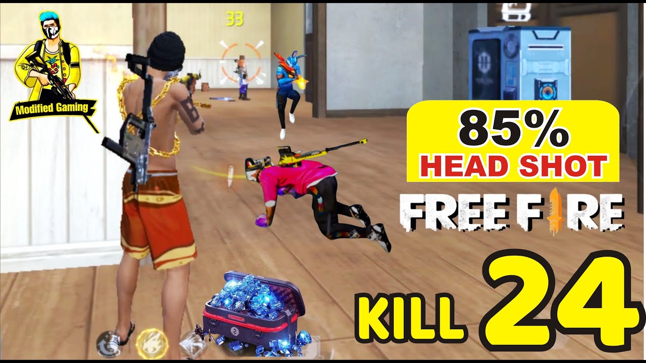 24 Kills 💪 Headshot 🪂 Free Fire 👑 Solo Vs Squad 🎯 Free Fire Gameplay 🪂 ...