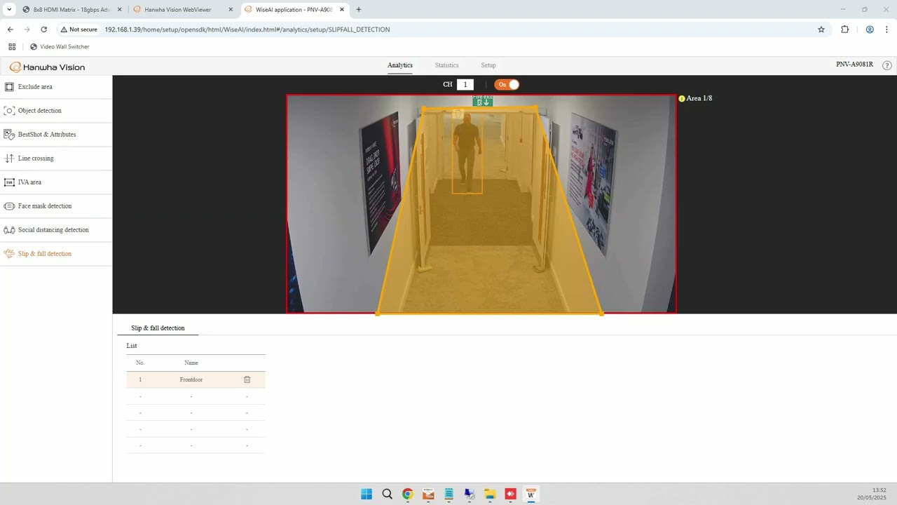 Slip & Fall Detection - demonstration