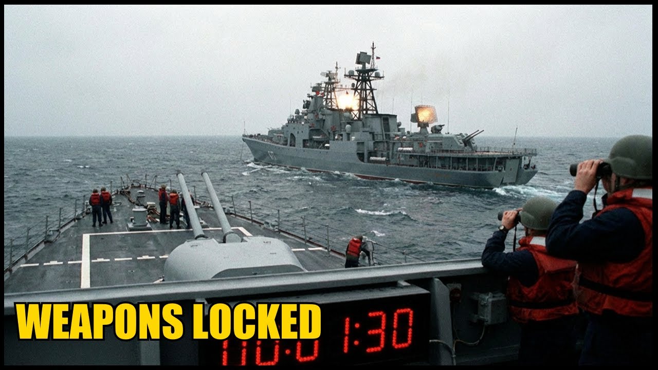 Russian Destroyer Locks Weapons on US Navy Ship - 90-Second Standoff