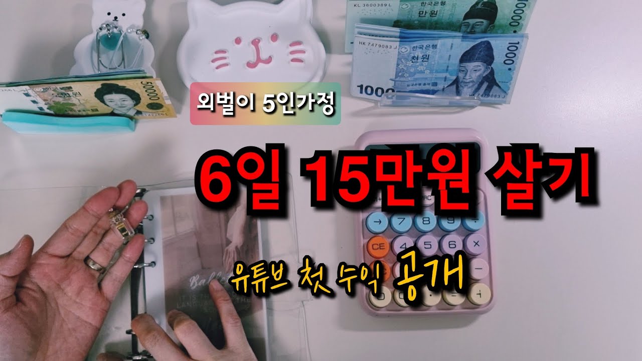 [리얼가계부] 6일 15만원으로 살기 | 외벌이 5인 가족 유튜브 첫 수익 공개