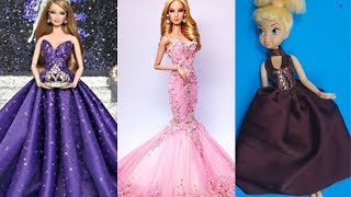 Sequence 01Easy and Beautiful DIY Barbie Doll Dresses | Gown for Barbie --2
