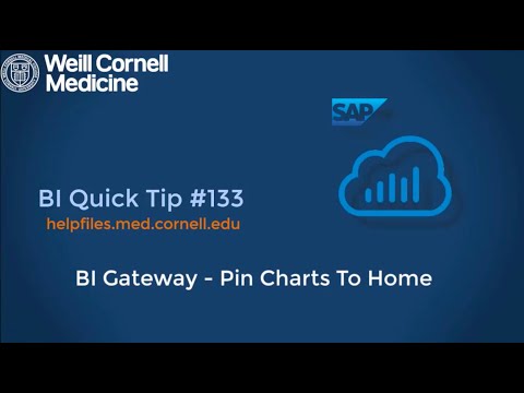 BI Quick Tip #133: How to Pin a Chart to your Homepage in the BI Gateway