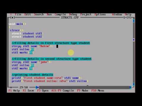 WAP to show the structure in c