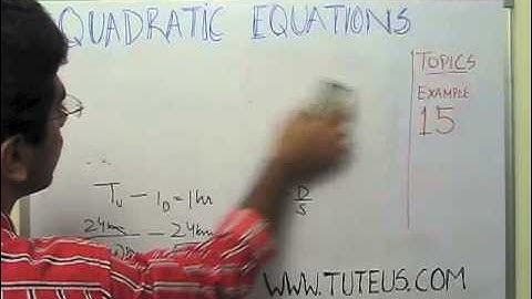 Quadratic Equations Class 10 Part 16 (Example 15 of Ch 4)
