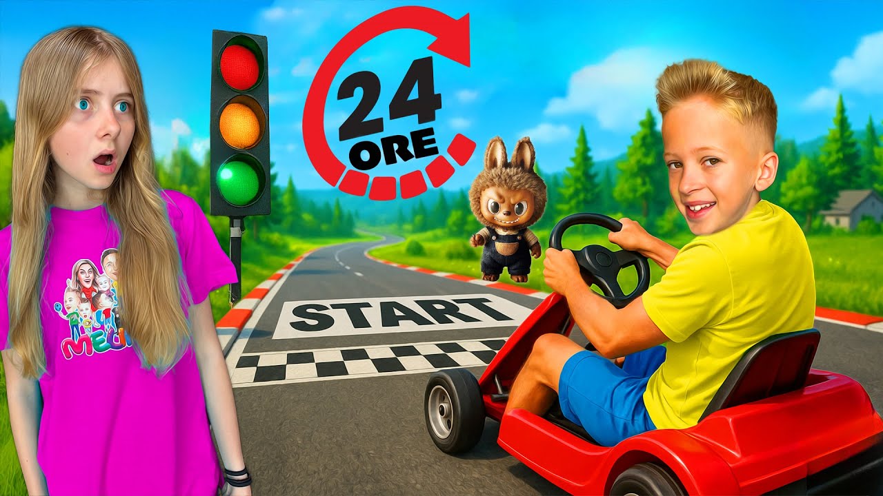 ⏰ 24 ORE în KARTING 🏎️ cu PUTERILE LABUBU 🌪️