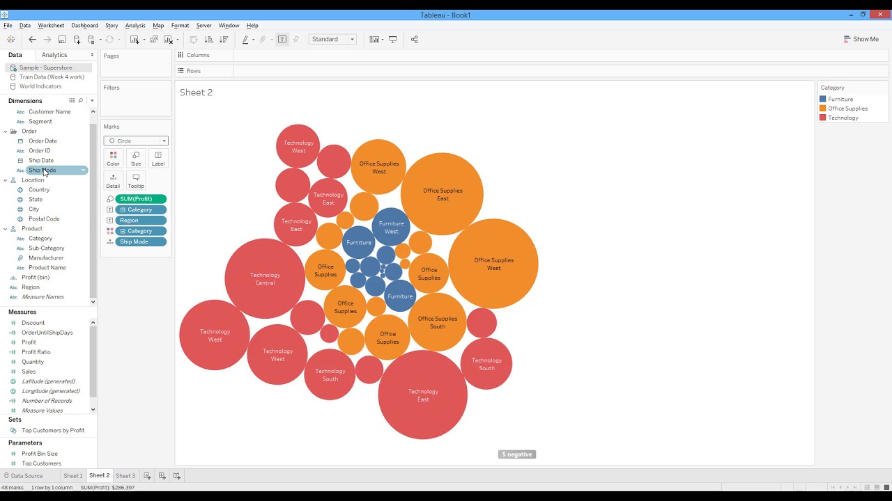 How to Create a Packed Bubbles Graph in Tableau. [HD] - YouTube