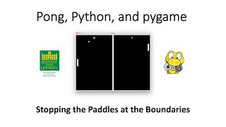 Pong - Stopping the Paddles at the Boundaries