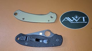 Spyderco Para 3 AWT Applied Weapons Technologies Skinny Aluminum Scales