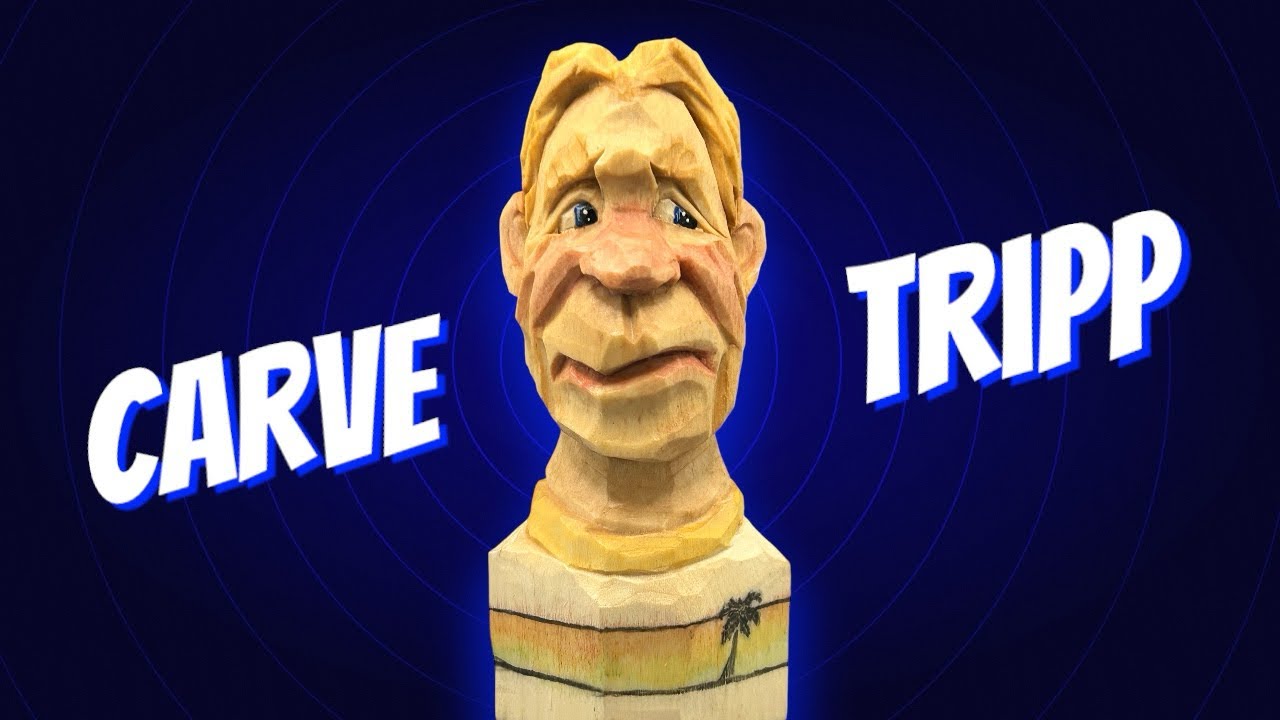 Carve “Tripp” a woodcarving bust. Full tutorial video #8