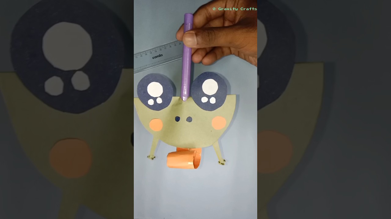 How to make tongue moving frog 🐸 with paper | 0 Gravity Crafts 