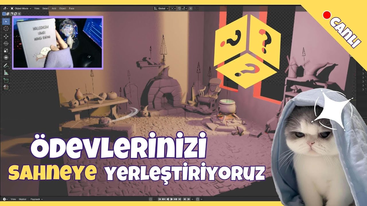 Büyücü Ödevlerini Yerleştiriyoruz #3d #Blender #game