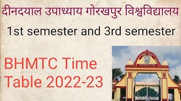 BHMTC 1st semester and 3rd semester practical time table 2022 #ddu