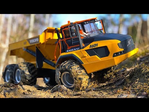 mega-truck-volvo-a60h-dump-truck-in-action!!-big-rc-vehicles-work