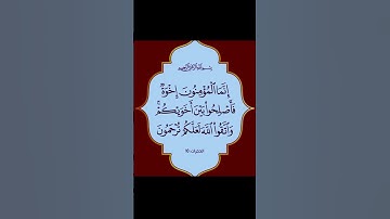 سورة آلحجرات.الاية (10)  .القرآن الكريم . سعد الغامدي[إِنَّمَا الْمُؤْمِنُونَ إِخْوَةٌ فَأَصْلِحُوا]
