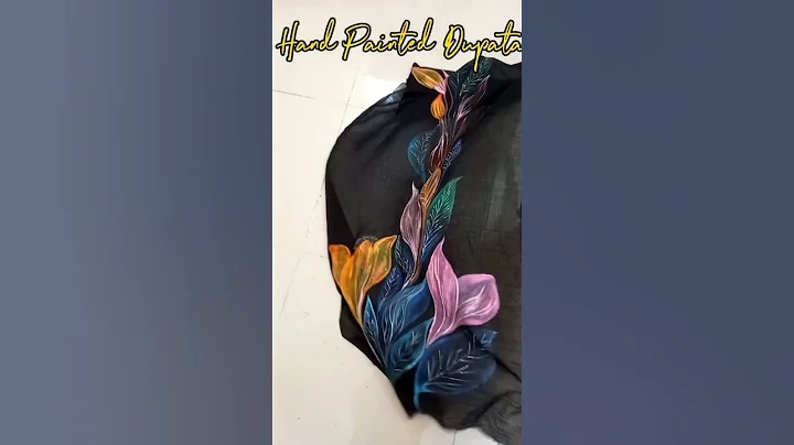 Hand Painted Dupata #dupatta #painting #fabricpainting #handpainted #blackdress