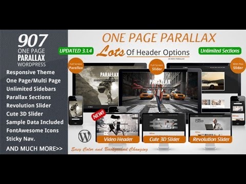 Download '907' Responsive One Page Parallax Wordpress Theme - YouTube