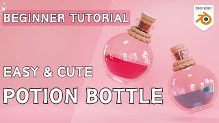 Create Easy Potion Bottle / Blender Beginner 3D Tutorial