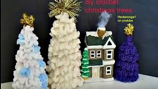 Crochet Christmas Trees, Diy, Christmas Decorations, Ornaments, Free Standing Trees For Mantle