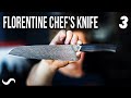 MAKING A FLORENTINE CHEF'S KNIFE IN FLORENTINE FEATHER DAMASCUS!!! Part 3