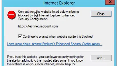 how to fix content from the website listed below is being blocked by the internet explorer