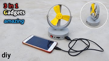 3 in 1 Gadget | How to make Rechargeable Table Fan with Power Bank & Emergency Light | Diy Gadgets