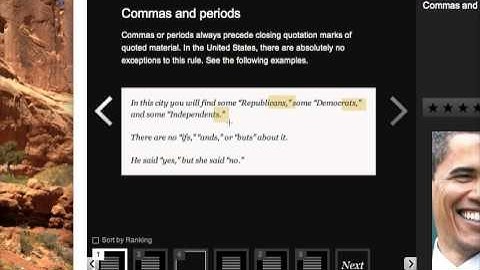 Commas and periods inside quotes