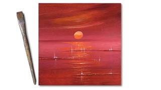 Rotes Funkelmeer mit Acryl malen | Livestream zum Mitmalen