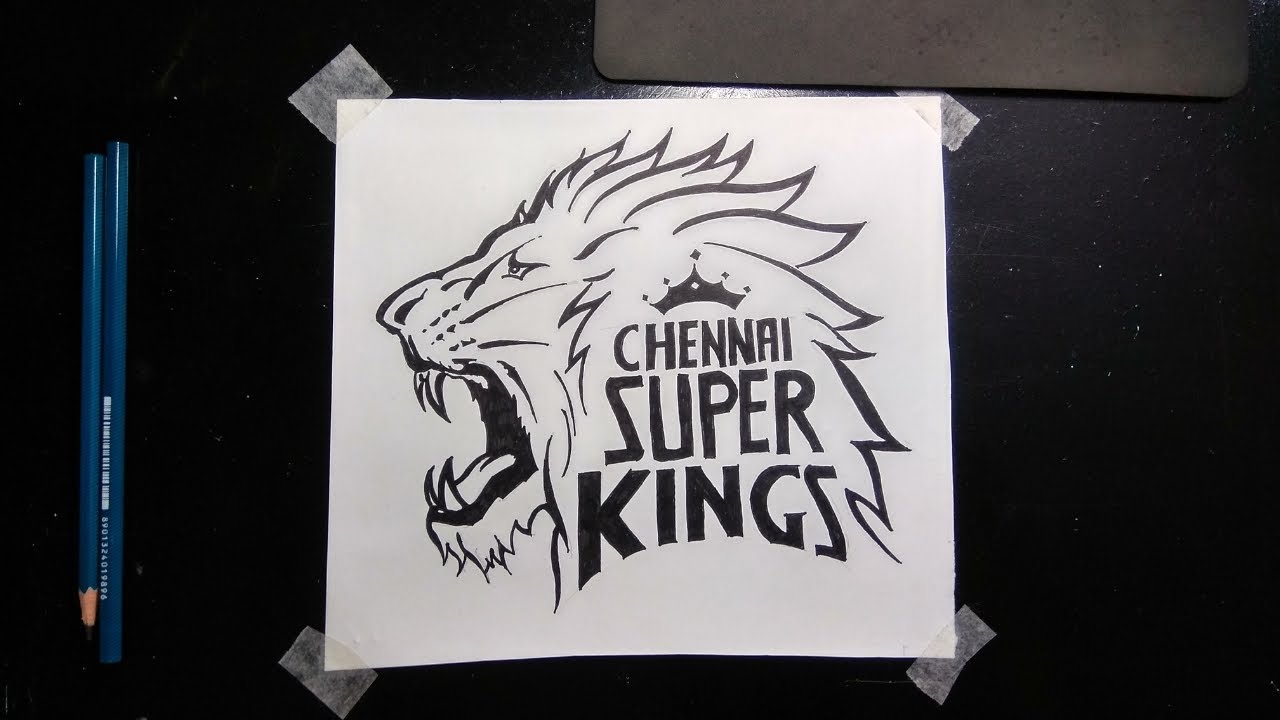 How to Draw Chennai Super Kings Logo (CSK) -IPL T20 (HAC) - YouTube