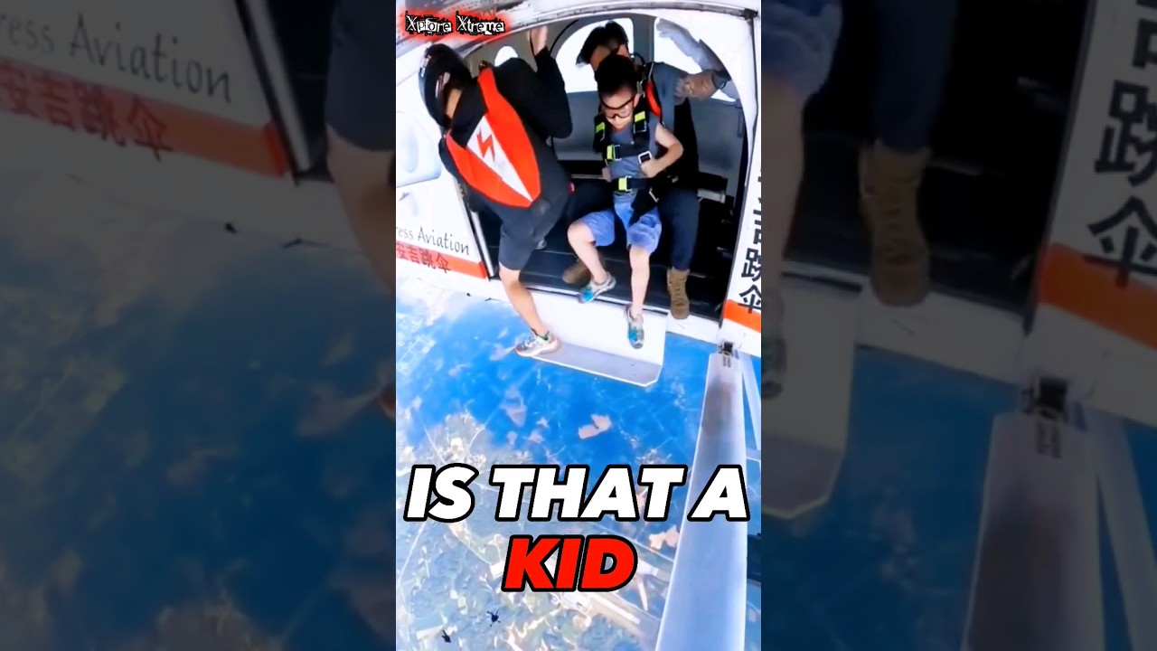 A KID SKY DIVING REALLY? 🤔 