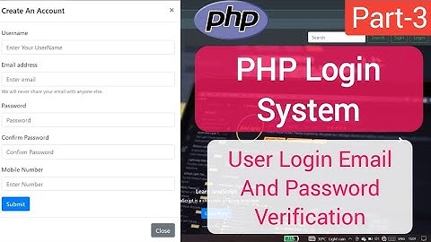 Create Login System Using PHP | Part-3 | Login System | PHP User Login