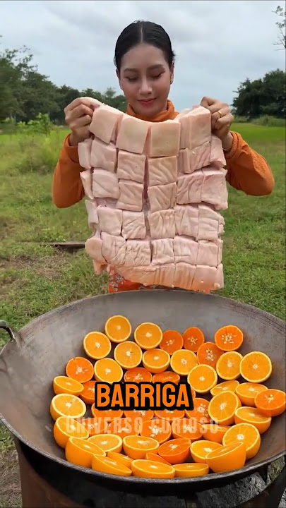 a FAMOSA BARRIGA de PORCO com LARANJA #comidacasera #comida #barrigadeporco